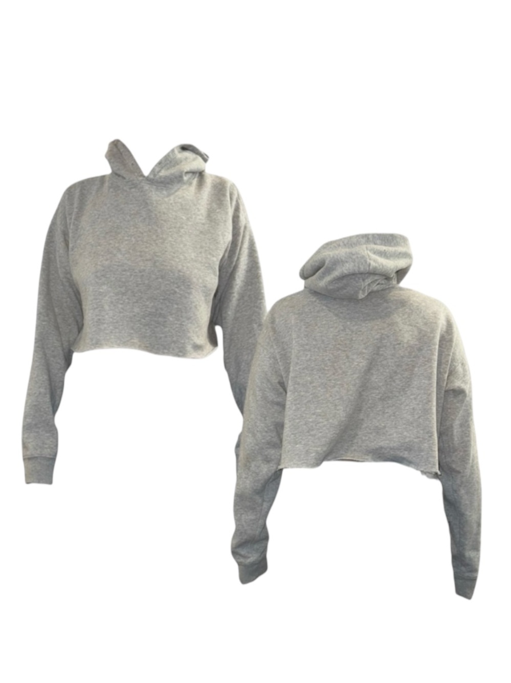 Urban Outfitters Light Gray Cropped Hoodie